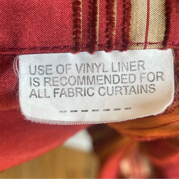 Waverly Home Luxury Gold Red Stripe Shower Curtain 70's - Picture 6 of 9